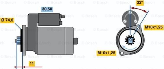 BOSCH 0 986 015 351 - Käynnistinmoottori inparts.fi