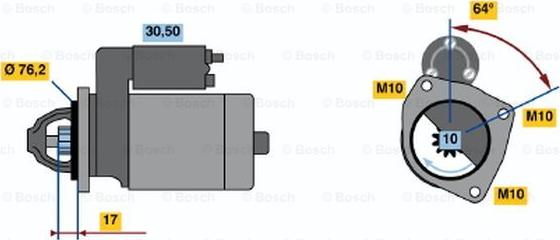 BOSCH 0 986 015 270 - Käynnistinmoottori inparts.fi