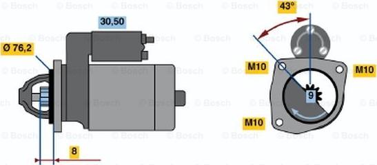 BOSCH 0 986 015 230 - Käynnistinmoottori inparts.fi