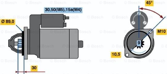 BOSCH 0 986 015 740 - Käynnistinmoottori inparts.fi