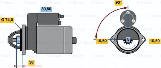 BOSCH 0 986 015 781 - Käynnistinmoottori inparts.fi