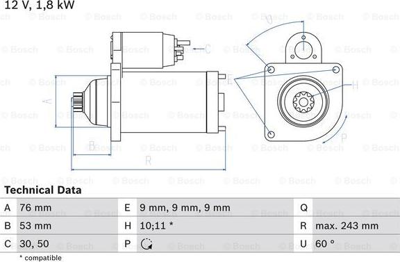 BOSCH 0 986 016 990 - Käynnistinmoottori inparts.fi