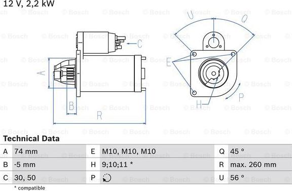 BOSCH 0 986 016 950 - Käynnistinmoottori inparts.fi