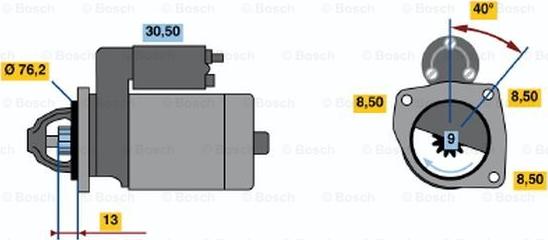 BOSCH 0 986 016 910 - Käynnistinmoottori inparts.fi