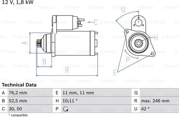 BOSCH 0 986 016 980 - Käynnistinmoottori inparts.fi