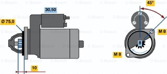 BOSCH 0 986 016 451 - Käynnistinmoottori inparts.fi