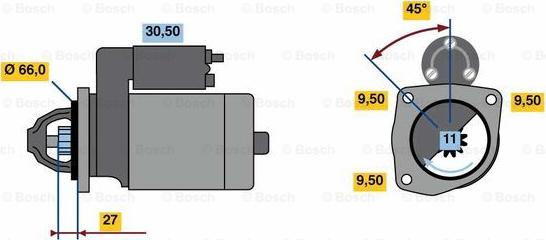 BOSCH 0 986 016 411 - Käynnistinmoottori inparts.fi