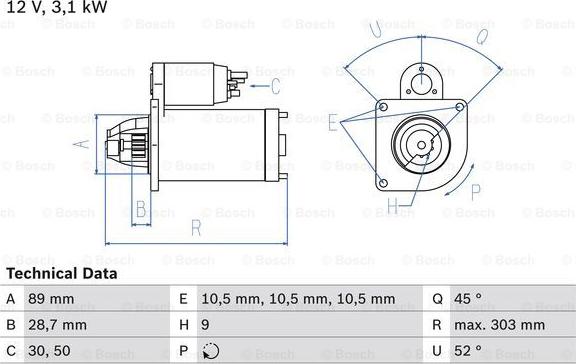 BOSCH 0 986 016 550 - Käynnistinmoottori inparts.fi