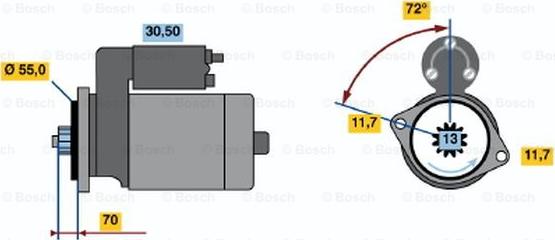 BOSCH 0 986 016 511 - Käynnistinmoottori inparts.fi