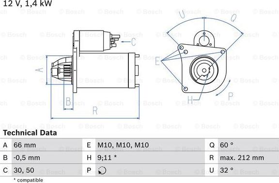 BOSCH 0 986 016 570 - Käynnistinmoottori inparts.fi