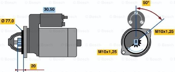 BOSCH 0 986 016 001 - Käynnistinmoottori inparts.fi