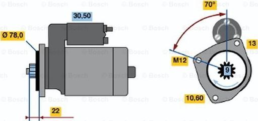 BOSCH 0 986 016 161 - Käynnistinmoottori inparts.fi