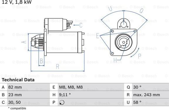 BOSCH 0 986 016 870 - Käynnistinmoottori inparts.fi