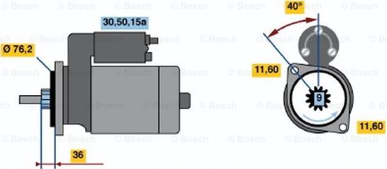 BOSCH 0 986 016 230 - Käynnistinmoottori inparts.fi