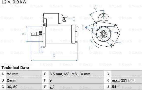 BOSCH 0 986 016 790 - Käynnistinmoottori inparts.fi