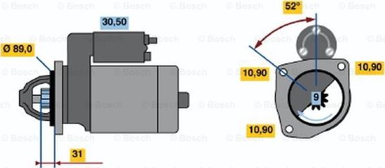 BOSCH 0 986 010 990 - Käynnistinmoottori inparts.fi