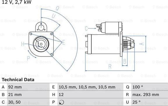 BOSCH 0 986 010 950 - Käynnistinmoottori inparts.fi