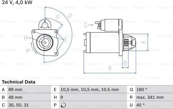 BOSCH 0 986 010 980 - Käynnistinmoottori inparts.fi