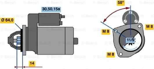 BOSCH 0 986 010 450 - Käynnistinmoottori inparts.fi