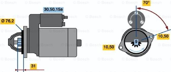 BOSCH 0 986 010 430 - Käynnistinmoottori inparts.fi