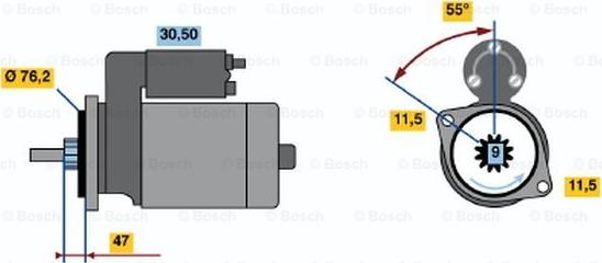 BOSCH 0 986 010 470 - Käynnistinmoottori inparts.fi