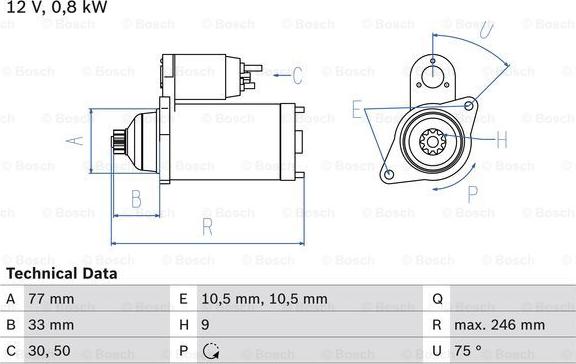 BOSCH 0 986 010 580 - Käynnistinmoottori inparts.fi