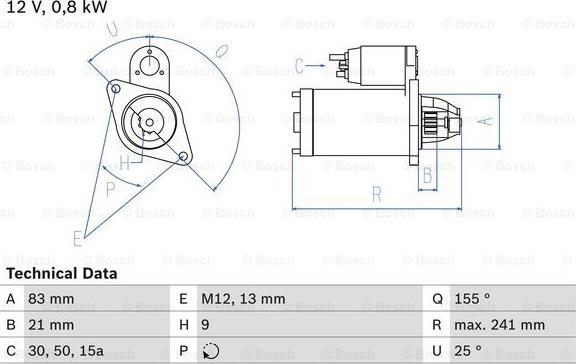 BOSCH 0 986 010 110 - Käynnistinmoottori inparts.fi