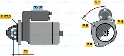 BOSCH 0 986 010 880 - Käynnistinmoottori inparts.fi