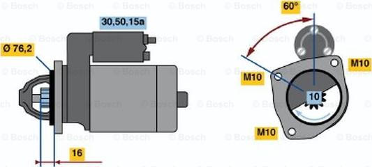 BOSCH 0 986 010 390 - Käynnistinmoottori inparts.fi