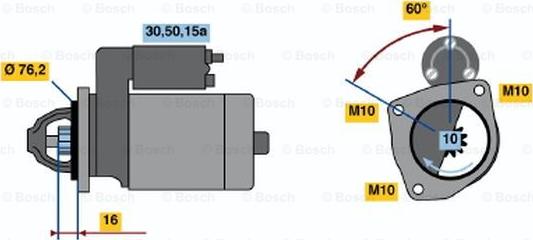 BOSCH 0 986 010 300 - Käynnistinmoottori inparts.fi