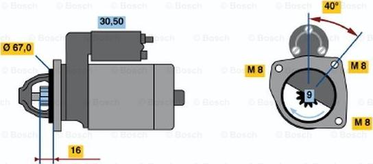 BOSCH 0 986 011 921 - Käynnistinmoottori inparts.fi