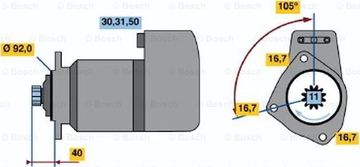 BOSCH 0 986 011 430 - Käynnistinmoottori inparts.fi