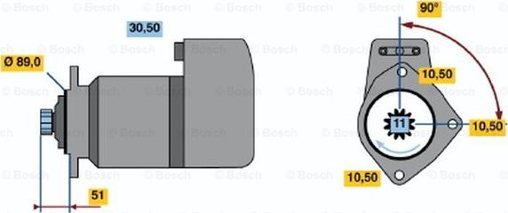 BOSCH 0 986 011 590 - Käynnistinmoottori inparts.fi