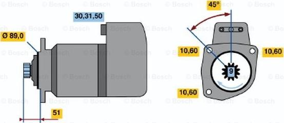 BOSCH 0 986 011 540 - Käynnistinmoottori inparts.fi