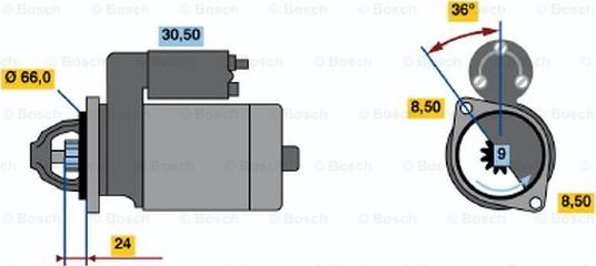 BOSCH 0 986 011 671 - Käynnistinmoottori inparts.fi