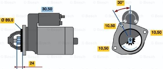 BOSCH 0 986 011 030 - Käynnistinmoottori inparts.fi