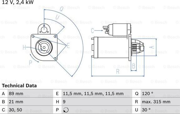 BOSCH 0 986 011 020 - Käynnistinmoottori inparts.fi