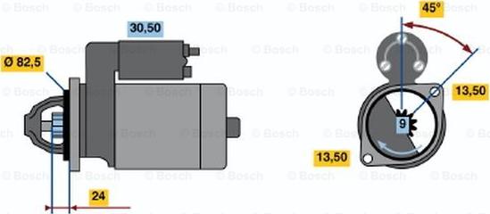 BOSCH 0 986 011 190 - Käynnistinmoottori inparts.fi