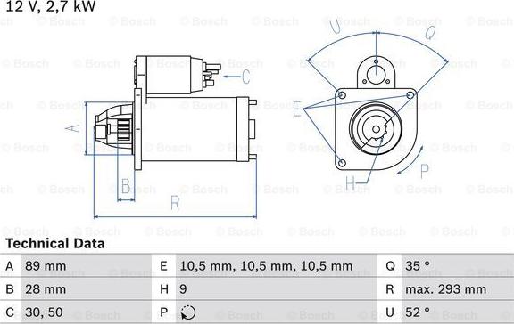 BOSCH 0 986 011 140 - Käynnistinmoottori inparts.fi