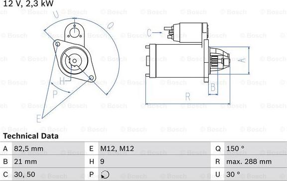 BOSCH 0 986 011 150 - Käynnistinmoottori inparts.fi