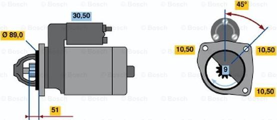 BOSCH 0 986 011 340 - Käynnistinmoottori inparts.fi