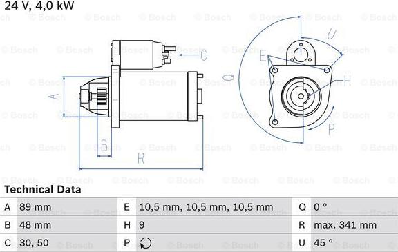 BOSCH 0 986 011 280 - Käynnistinmoottori inparts.fi