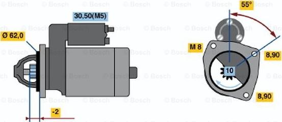 BOSCH 0 986 018 521 - Käynnistinmoottori inparts.fi