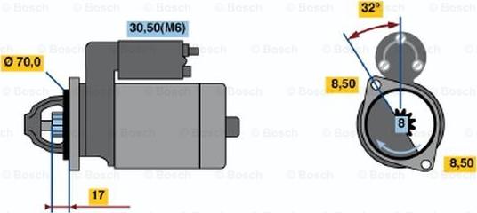 BOSCH 0 986 018 571 - Käynnistinmoottori inparts.fi