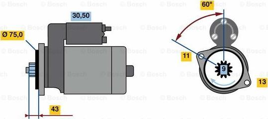 BOSCH 0 986 018 601 - Käynnistinmoottori inparts.fi