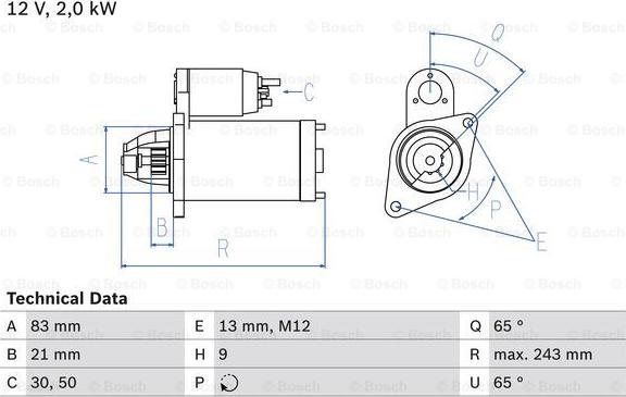 BOSCH 0 986 018 030 - Käynnistinmoottori inparts.fi