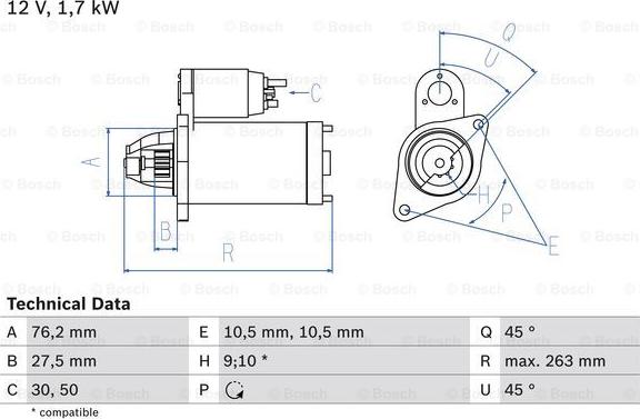 BOSCH 0 986 018 070 - Käynnistinmoottori inparts.fi