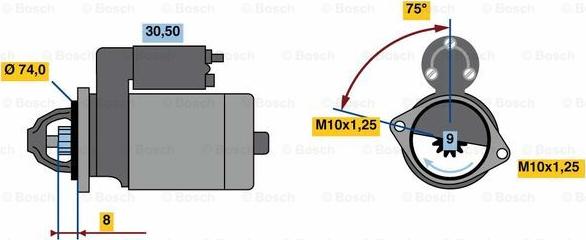 BOSCH 0 986 018 741 - Käynnistinmoottori inparts.fi