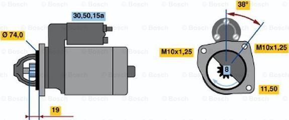 BOSCH 0 986 013 511 - Käynnistinmoottori inparts.fi