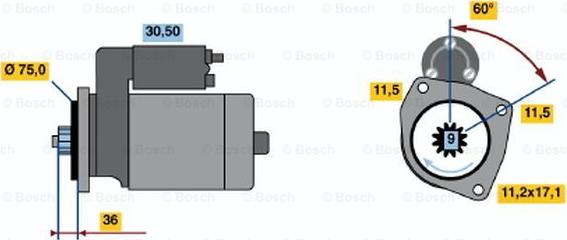 BOSCH 0 986 013 581 - Käynnistinmoottori inparts.fi